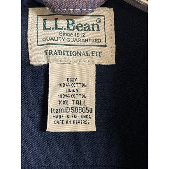 L.L. Bean Flannel Lined Shirt Shacket  Brown Blue Plaid Men's XXL Tall Heavy - Picture 7 of 8